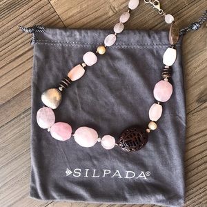 Silpada Silver Rose Quartz Necklace N1819